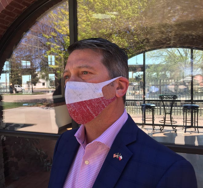 U.S. Rep. Ronny Jackson (R-Tex.) listens during a press conference in Artesia on March 25, 2021. He was attending a roundtable discussion on oil and gas production.