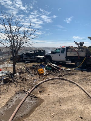 Eddy County fire crews and the Carlsbad Fire Department responded to a fire call south of Carlsbad on the morning of March 10, 2020.