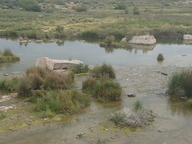 Trash dumped illegally near 6-Mile Dam.