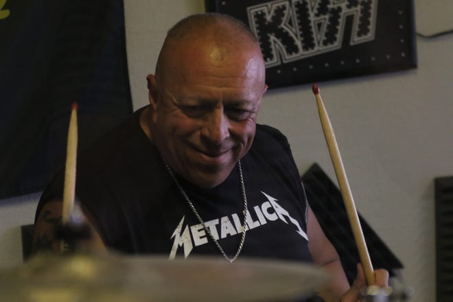 Drummer Raul Ortega plays with his band Stranded, April 27, 2021 in Carlsbad.