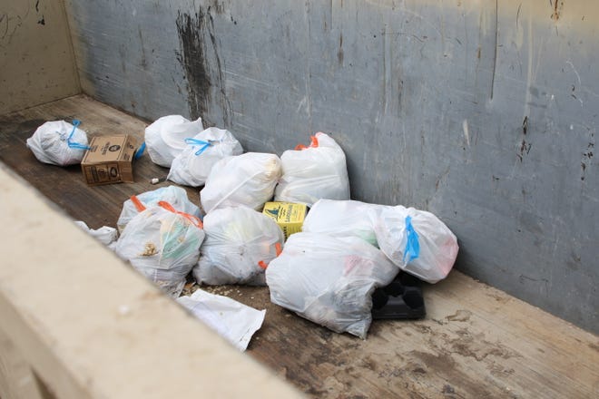 Garbage waits to be picked up April 14, 2020, at the Eddy County Artesia Fairground Convenience Station.