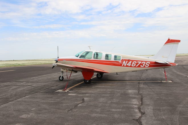 A plane parked at the Artesia Municipal Airport on July 27, 2021. Money from the American Rescue Plan Act would help with general maintenance and payroll, said Lance Goodrich, airport manager.