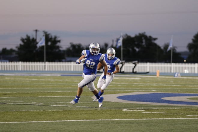 The second quarter of the 105th Eddy County War saw the Carlsbad Cavemen leading 16 to the Artesia Bulldog's 6 on Aug. 20 at Ralph Bowyer Stadium in Carlsbad, New Mexico.