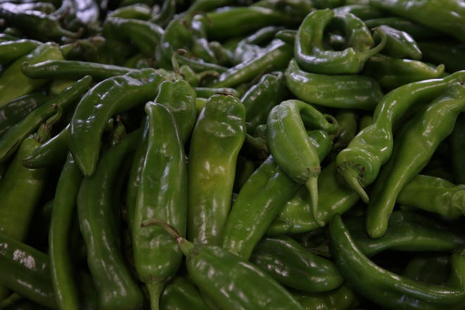 Albertsons offers a variety of products featuring Hatch green chiles, Oct. 6, 2021 in Carlsbad.