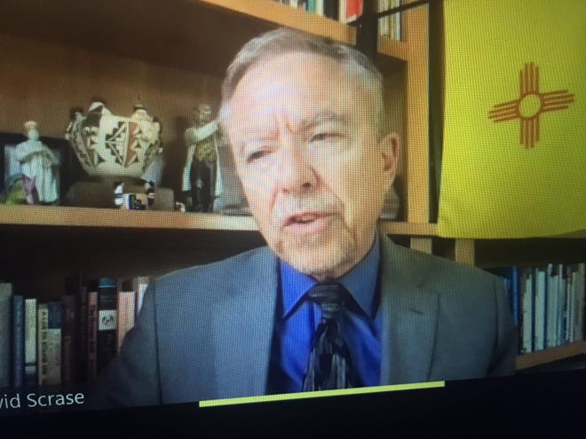 A screen capture of acting New Mexico Department of Health Secretary Dr. David Scrase addressing New Mexico media on Sept. 15, 2021.