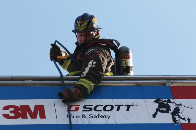 Firefighters from across New Mexico compete in the annual Firefighter Combat Challenge, Oct. 1, 2021 in Carlsbad.
